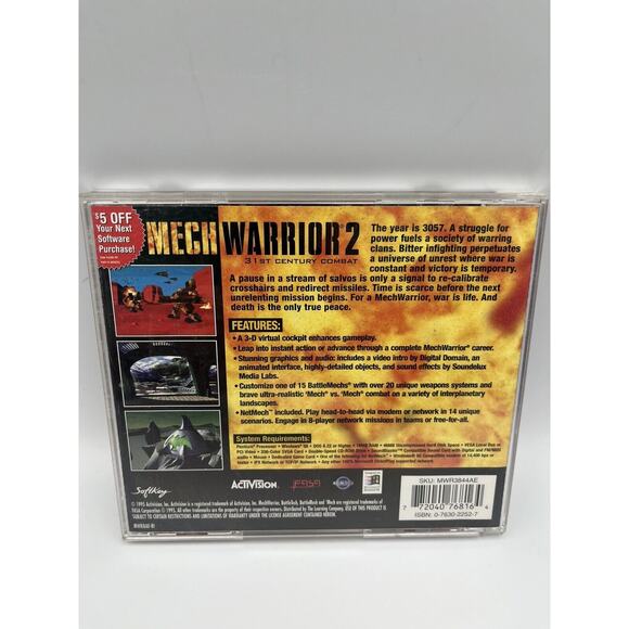 MechWarrior 2 - Battlepack Edition Video Game PC CD ROM 1995 - Picture 3 of 9